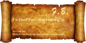 Felhoffer Barnabás névjegykártya